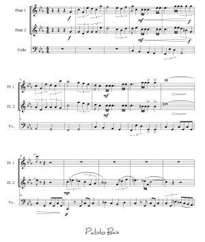 Als Beduins - Partitura GRATIS en PDF para Trío de Cámara 2 flautas y violonchelo.
